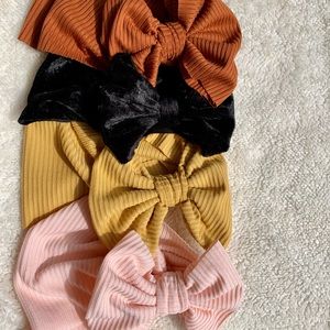 4 headwrap baby bows bundle